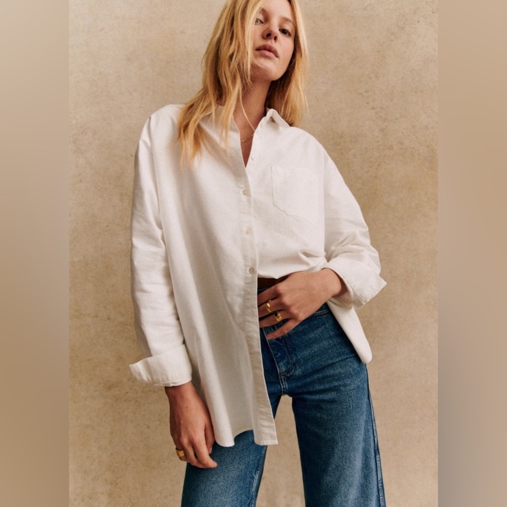 Sezane Max Shirt Size 32 White NWOT